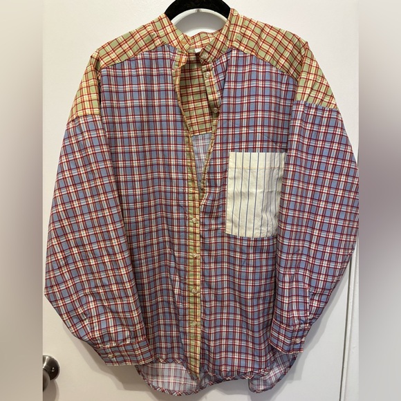 Urban Outfitters Out From Under Mixed Plaid Button Down Shirt - Picture 8 of 8